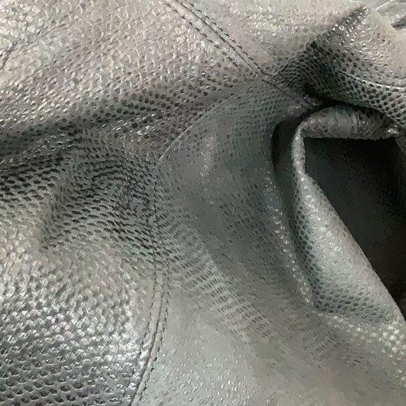 Bermans real leather python like texture pencil sheath dress - Picture 8 of 9